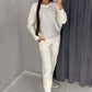 Bis zu 50% Rabatt!!🔥Damen Glitter Rhinestone Sweatshirt & Casual Hose 2-teiliges Set