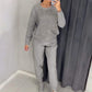 Bis zu 50% Rabatt!!🔥Damen Glitter Rhinestone Sweatshirt & Casual Hose 2-teiliges Set
