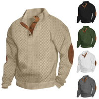 🎅Weihnachtsvorverkauf🎁Lässiger Langarmpullover für Herren mit Ellbogenflicken