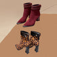 Damen Stiefeletten mit hohem Absatz aus Wildlederimitat