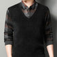 🎄🎅Weihnachts-Sonderangebot🎁Zweiteiliger Pullover für Männer aus Kunstleder mit Verdickung
