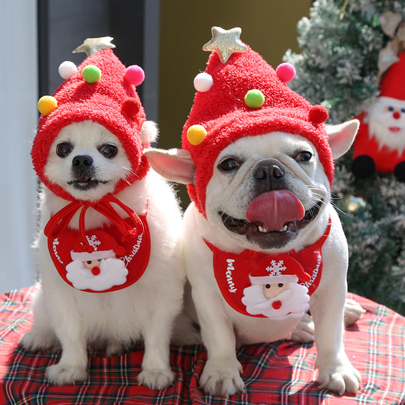 🎅🎁Niedliche Weihnachtsbaum-Mütze mit Pom-Poms💝