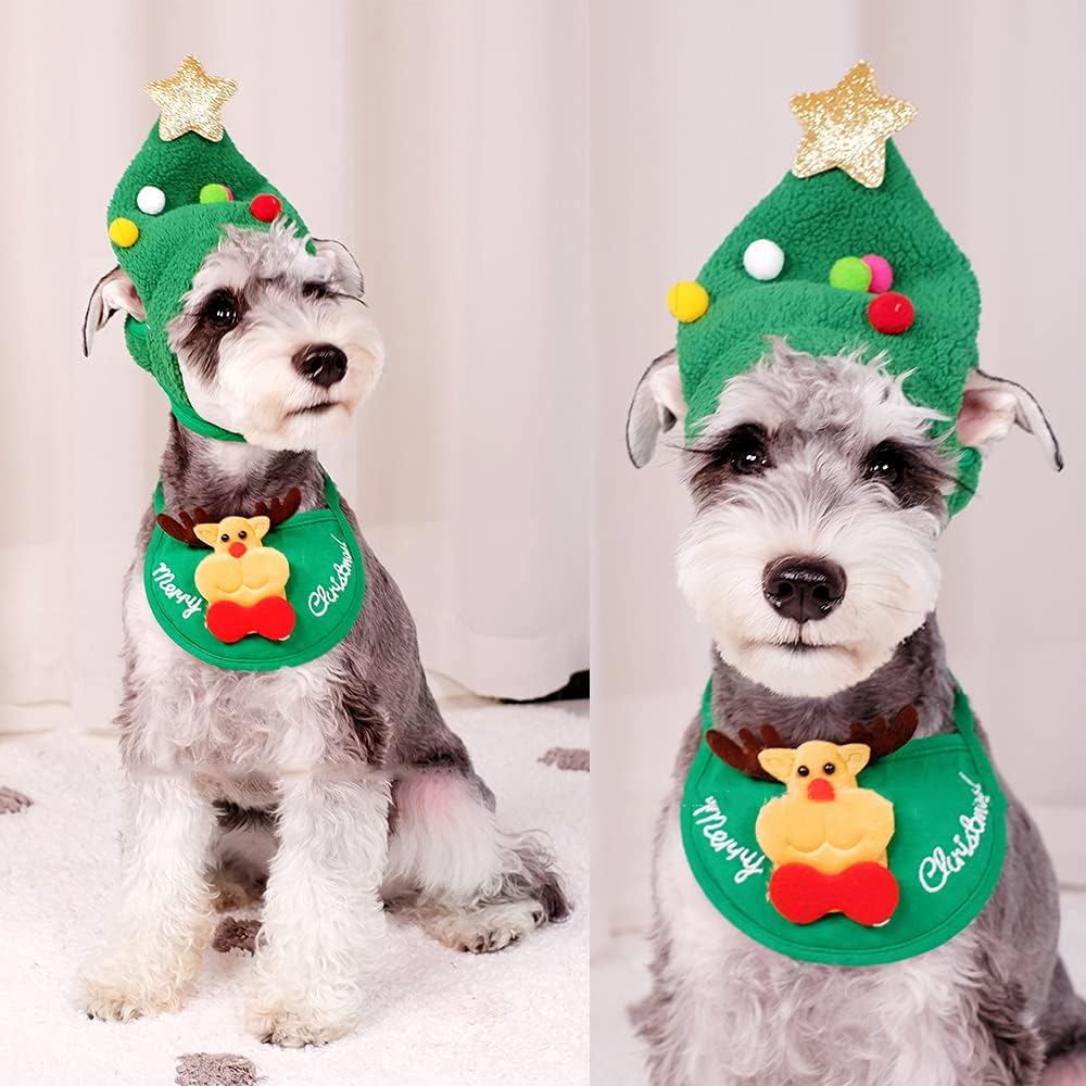 🎅🎁Niedliche Weihnachtsbaum-Mütze mit Pom-Poms💝