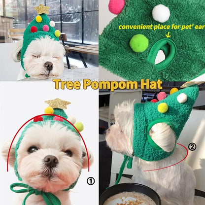 🎅🎁Niedliche Weihnachtsbaum-Mütze mit Pom-Poms💝
