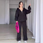 Modisches zweiteiliges Set aus Kapuzenpulli und Jogginghose für Damen