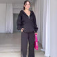 Modisches zweiteiliges Set aus Kapuzenpulli und Jogginghose für Damen