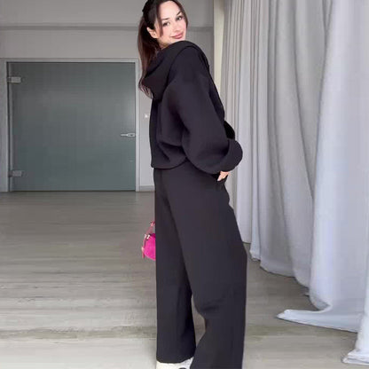Modisches zweiteiliges Set aus Kapuzenpulli und Jogginghose für Damen