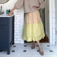 Elastischer Maxi-Stufenrock mit hoher Taille für Damen