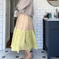 Elastischer Maxi-Stufenrock mit hoher Taille für Damen