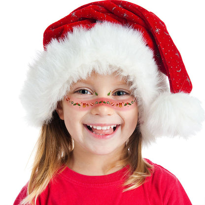 12 Bögen temporäre Weihnachts-Gesichtstattoos für Kinder
