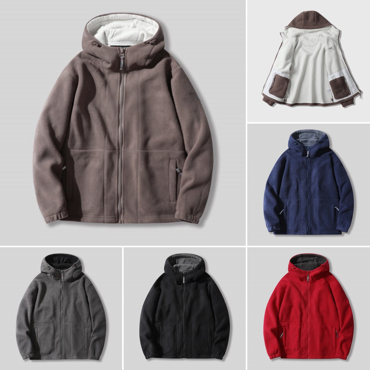 🔥[Bestes Geschenk]🔥 Warme Jacke aus doppelseitigem Kunstfell mit Kapuze🙋‍♂️