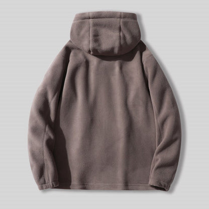 🔥[Bestes Geschenk]🔥 Warme Jacke aus doppelseitigem Kunstfell mit Kapuze🙋‍♂️