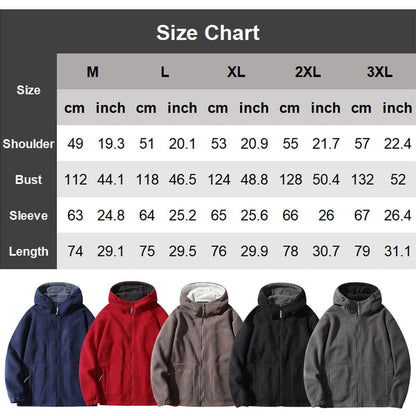 🔥[Bestes Geschenk]🔥 Warme Jacke aus doppelseitigem Kunstfell mit Kapuze🙋‍♂️