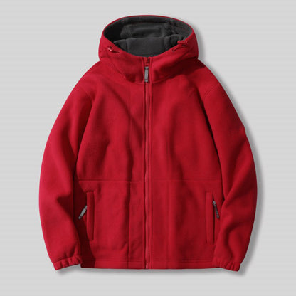 🔥[Bestes Geschenk]🔥 Warme Jacke aus doppelseitigem Kunstfell mit Kapuze🙋‍♂️