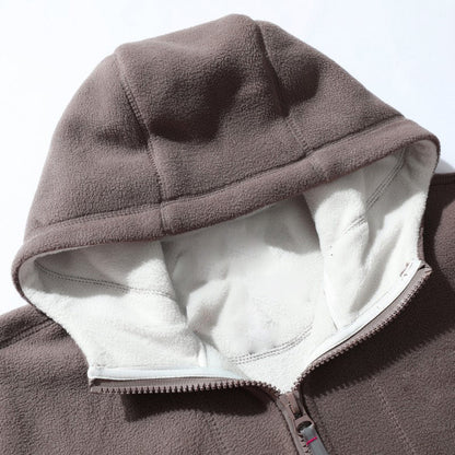 🔥[Bestes Geschenk]🔥 Warme Jacke aus doppelseitigem Kunstfell mit Kapuze🙋‍♂️