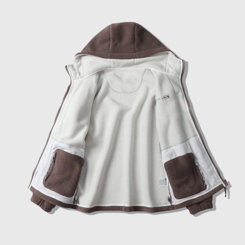 🔥[Bestes Geschenk]🔥 Warme Jacke aus doppelseitigem Kunstfell mit Kapuze🙋‍♂️