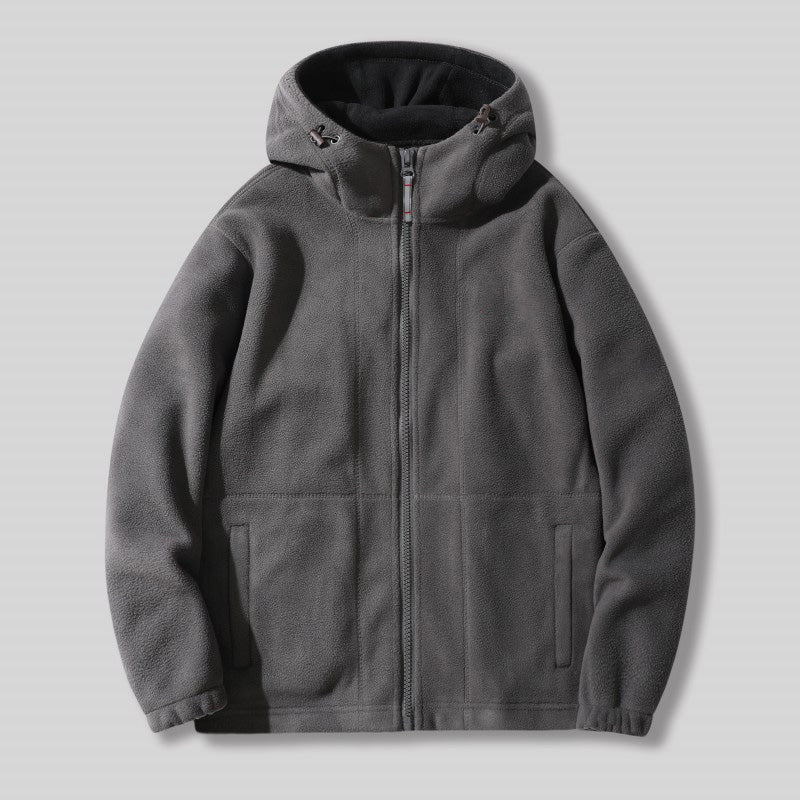 🔥[Bestes Geschenk]🔥 Warme Jacke aus doppelseitigem Kunstfell mit Kapuze🙋‍♂️