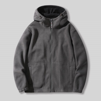 🔥[Bestes Geschenk]🔥 Warme Jacke aus doppelseitigem Kunstfell mit Kapuze🙋‍♂️