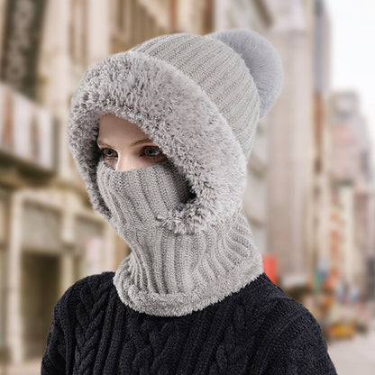 🔥Der Black-Friday-Sale endet bald🔥Women's Winter One-Piece Knitted Beanie Scarf Mask