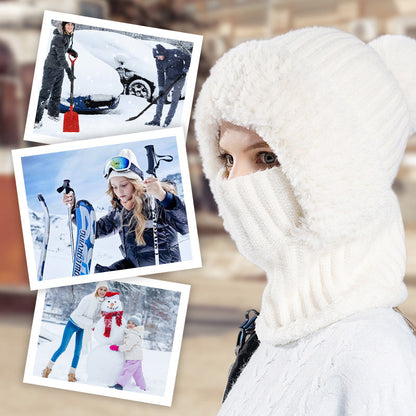 🔥Der Black-Friday-Sale endet bald🔥Women's Winter One-Piece Knitted Beanie Scarf Mask