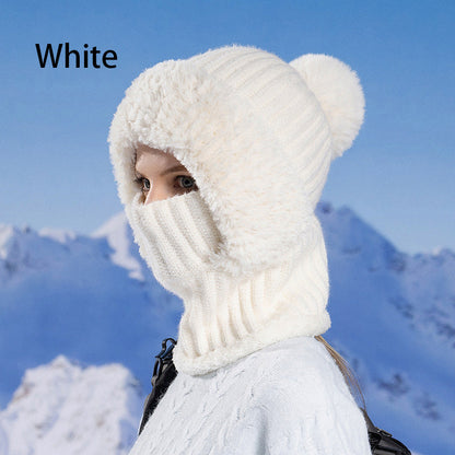 🔥Der Black-Friday-Sale endet bald🔥Women's Winter One-Piece Knitted Beanie Scarf Mask