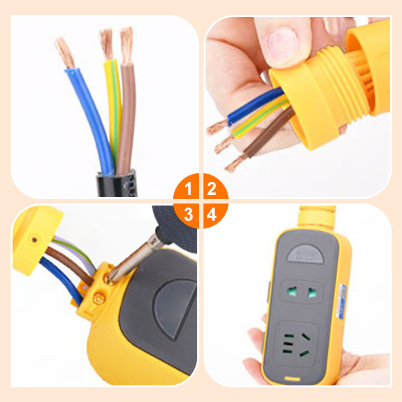2500 W kindersichere Steckdosenleiste ohne Kabel