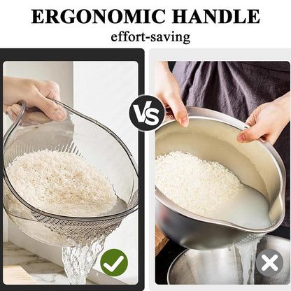 🍚 50% RABATT! 🥣 Mehrzweck-Reiswaschschüssel-Sieb mit Handgriff – Integriertes Sieb, Rutschfester Griff & Ideal Zum Waschen, Abtropfen & Servieren Von Reis & Gemüse 🥗