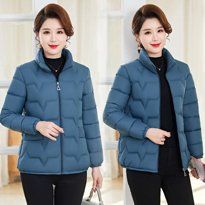 Damen Winterjacke mit Stehkragen und Steppdesign