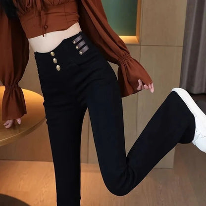 🔥Damen Schlaghose mit hohem Bund und Plüschfutter🔥
