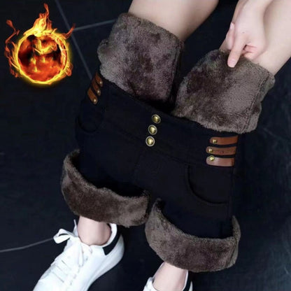 🔥Damen Schlaghose mit hohem Bund und Plüschfutter🔥