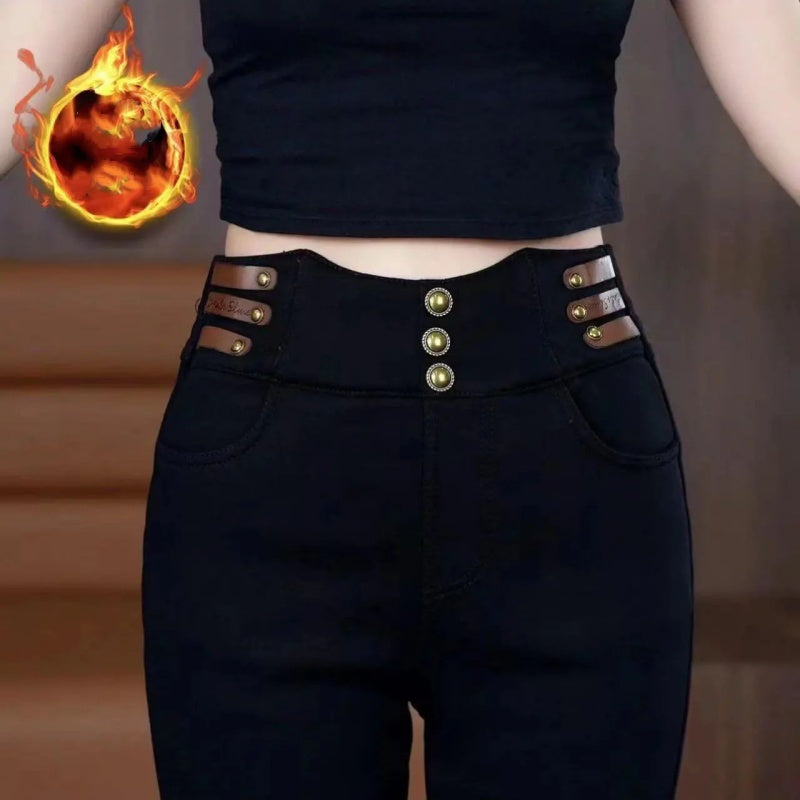 🔥Damen Schlaghose mit hohem Bund und Plüschfutter🔥