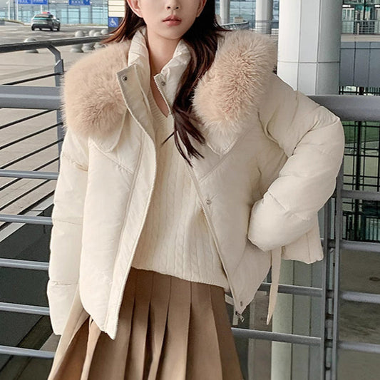 ❄️Winter Specials❄️ Warme Damen-Kurzjacke mit Puffy Collar und durchgehendem Reißverschluss🔥