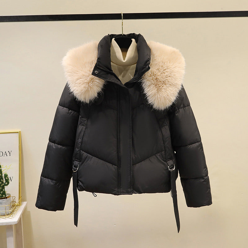 ❄️Winter Specials❄️ Warme Damen-Kurzjacke mit Puffy Collar und durchgehendem Reißverschluss🔥