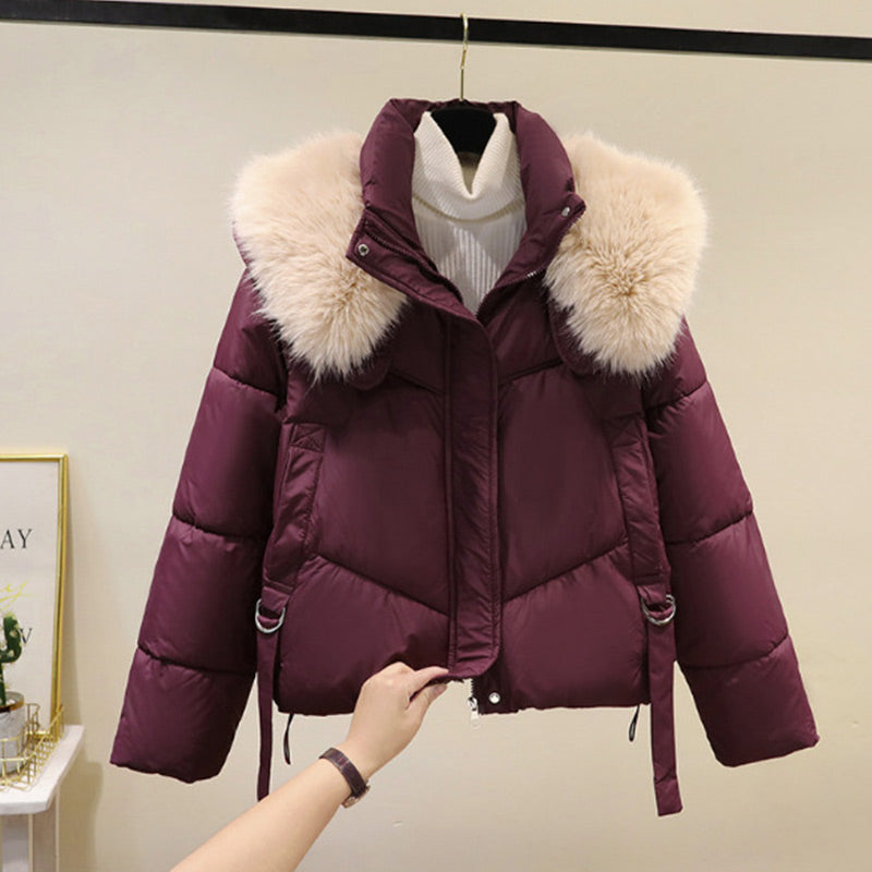 ❄️Winter Specials❄️ Warme Damen-Kurzjacke mit Puffy Collar und durchgehendem Reißverschluss🔥