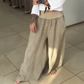 Elastische Damen-Weitbeinhosen mit Taschen