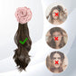 High-Quality Curly Wig with a Rose Hair Claw Clip