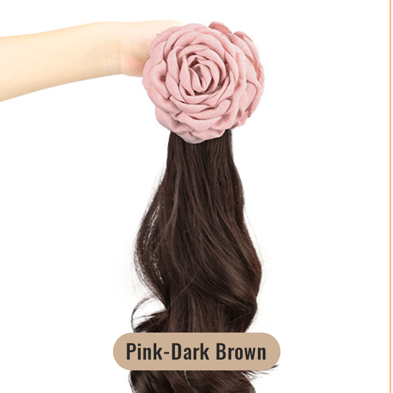 High-Quality Curly Wig with a Rose Hair Claw Clip