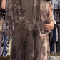 Elegantes, plissiertes, atmungsaktives Damenkleid mit Gürtel