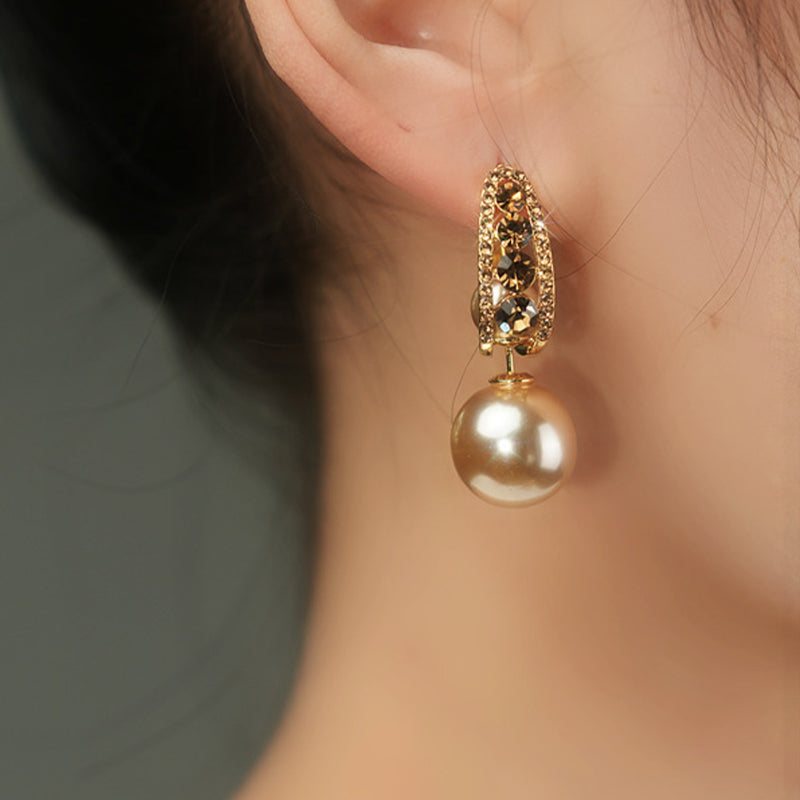 Nimm sie zum halben Preis! 😍Elegante Zirkonia Kunstperlen-Ohrringe für Damen💖
