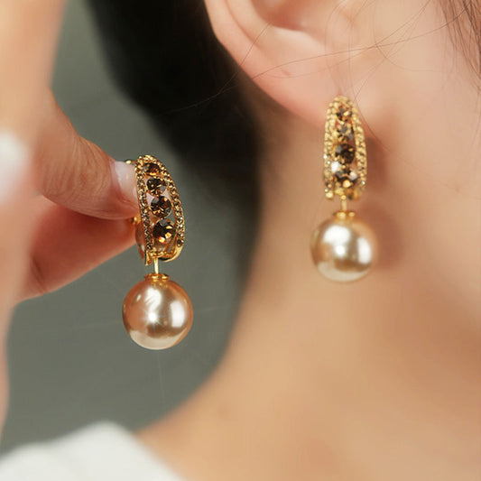 Nimm sie zum halben Preis! 😍Elegante Zirkonia Kunstperlen-Ohrringe für Damen💖