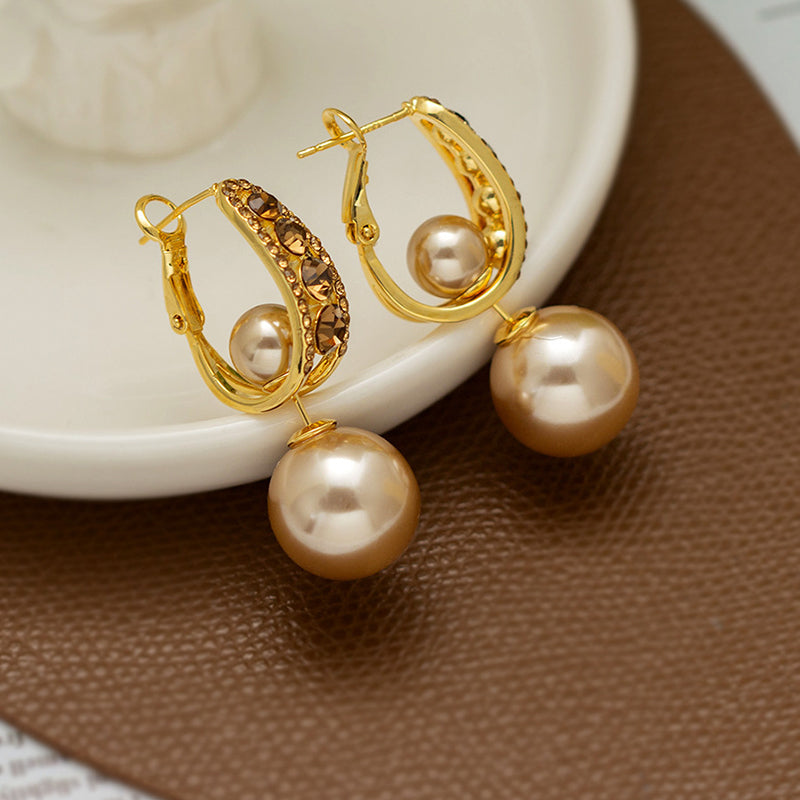 Nimm sie zum halben Preis! 😍Elegante Zirkonia Kunstperlen-Ohrringe für Damen💖
