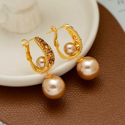 Nimm sie zum halben Preis! 😍Elegante Zirkonia Kunstperlen-Ohrringe für Damen💖