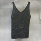 😍Anti -Saison -Sonderangebot!❗Zwei Stücke!💝Damen V-Ausschnitt Pailletten Ärmelloses Tank Top
