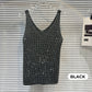 😍Anti -Saison -Sonderangebot!❗Zwei Stücke!💝Damen V-Ausschnitt Pailletten Ärmelloses Tank Top