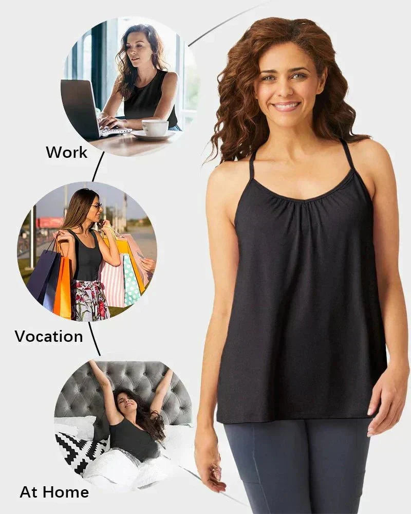 🎁Schneller Verkauf – 49% Rabatt🌺 Locker sitzendes Tanktop mit integriertem BH