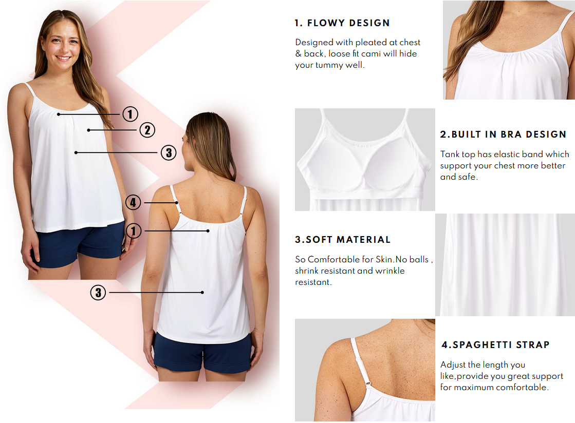🎁Schneller Verkauf – 49% Rabatt🌺 Locker sitzendes Tanktop mit integriertem BH