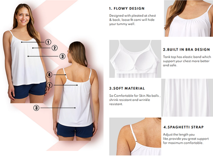 🎁Schneller Verkauf – 49% Rabatt🌺 Locker sitzendes Tanktop mit integriertem BH
