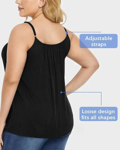🎁Schneller Verkauf – 49% Rabatt🌺 Locker sitzendes Tanktop mit integriertem BH