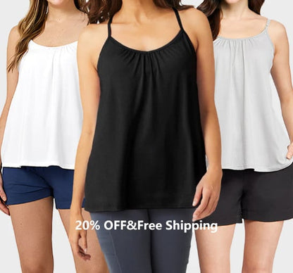 🎁Schneller Verkauf – 49% Rabatt🌺 Locker sitzendes Tanktop mit integriertem BH