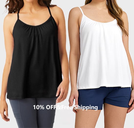 🎁Schneller Verkauf – 49% Rabatt🌺 Locker sitzendes Tanktop mit integriertem BH